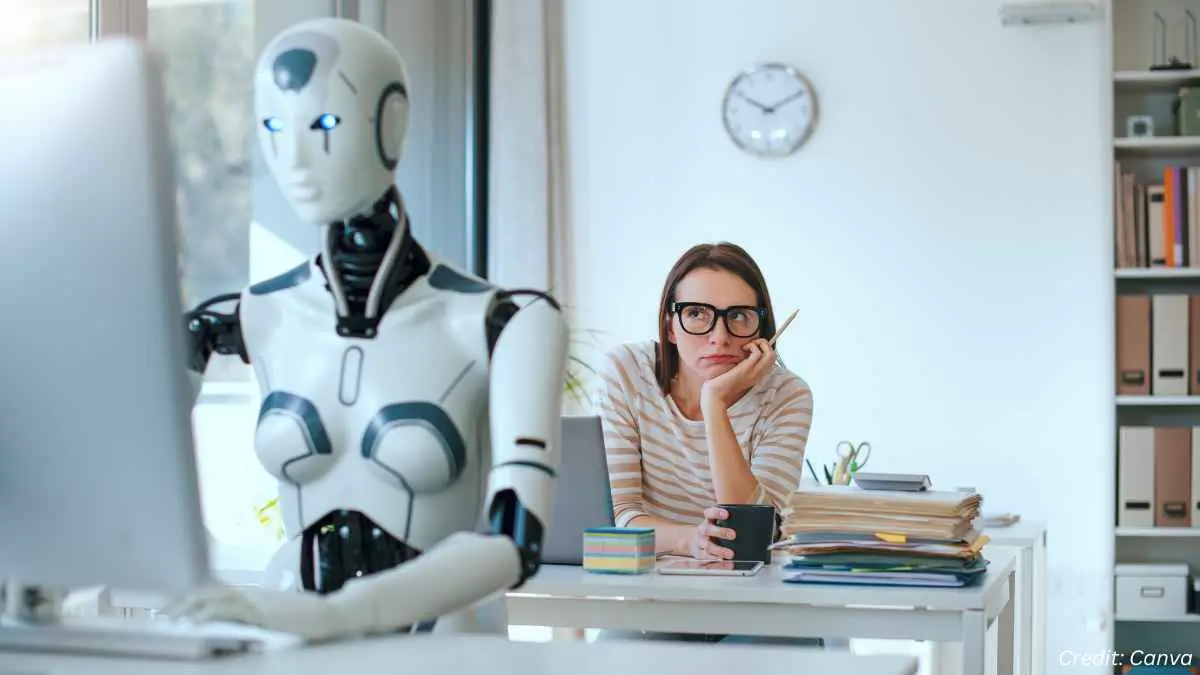 Semi-autonomous vehicle and intelligent robot illustrating the future of AI-powered automation and human-machine collaboration.